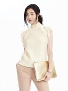 Banana Republic Womens Sleeveless Fringe Turtleneck Sweater Size Xs - Cocoon