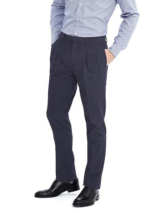 Banana Republic Mens Slim Double Pleated Wool Dress Pant - Blue