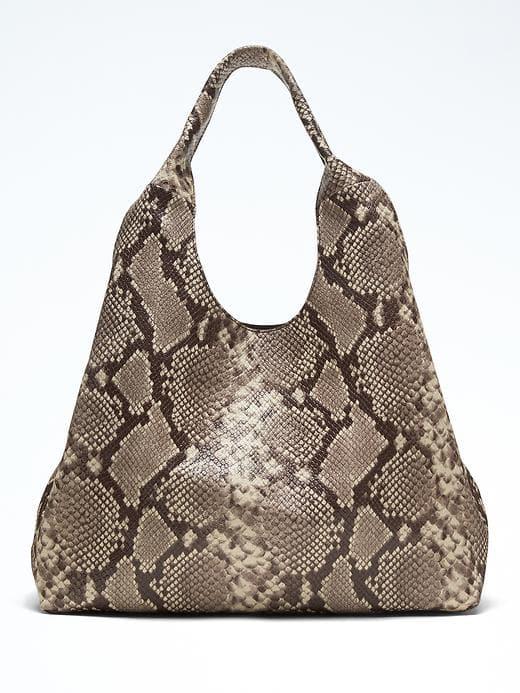Banana Republic Snake Slouchy Carryall - Gray Snake