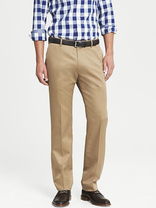 Banana Republic Tailored Slim Non Iron Cotton Pant - Acorn