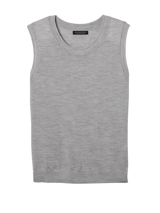 Banana Republic Womens Machine-washable Merino Shell Heather Light Gray Size Xl