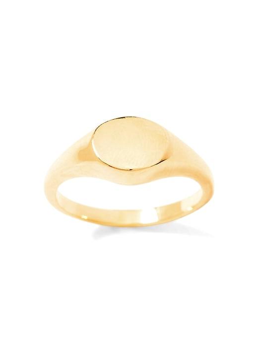 Banana Republic Womens Classic Signet Ring Gold Size 6