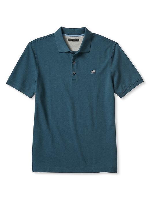 Banana Republic Solid Pique Polo Size M Tall - Turquoise Powder
