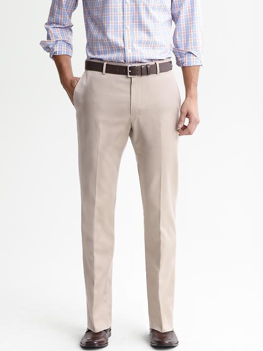 Banana Republic Tailored Slim Non Iron Khaki Cotton Pant