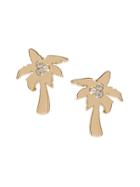 Banana Republic Womens Palm Tree Stud Earring Gold Size One Size
