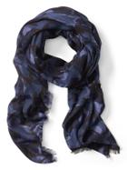 Banana Republic Womens Camouflage Print Rectangle Scarf Navy Size One Size