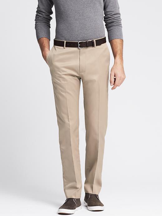 Banana Republic Mens Modern Slim Non Iron Cotton Pant Size 32w 36l Tall - Graham Cracker