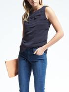 Banana Republic Womens Laser Cut Layer Tank - Preppy Navy