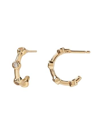 Banana Republic Womens Everyday Luxuries 14k Gold-plated Cz Mini Hoop Earring Gold Size One Size