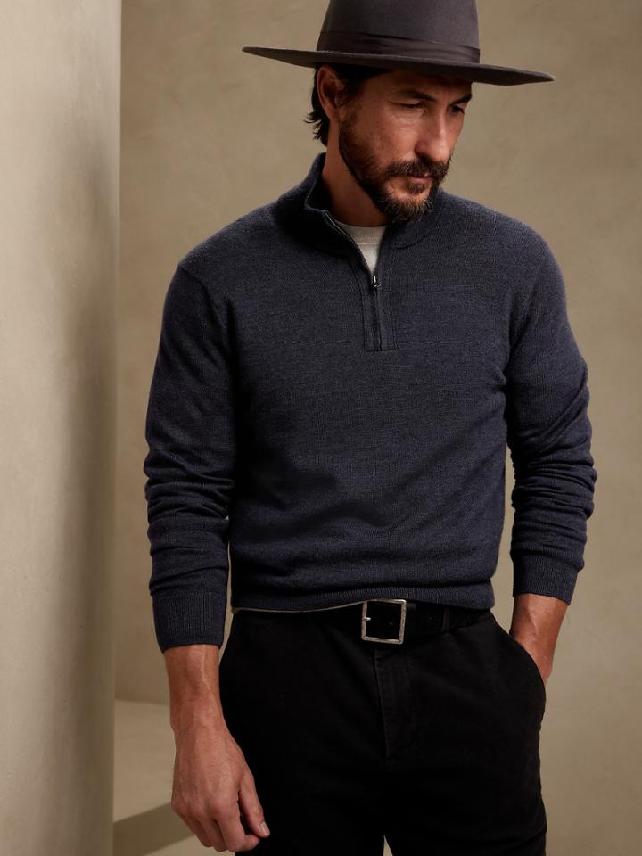 Franco Merino Half-zip Sweater