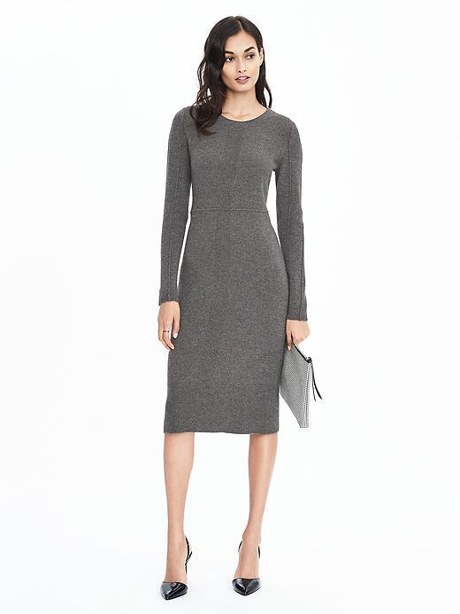 Banana Republic Womens Heritage Seamed Sweater Dress - Smoke Gray