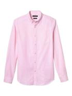 Banana Republic Mens Grant Fit Cotton Stretch Stripe Oxford Shirt - Pink