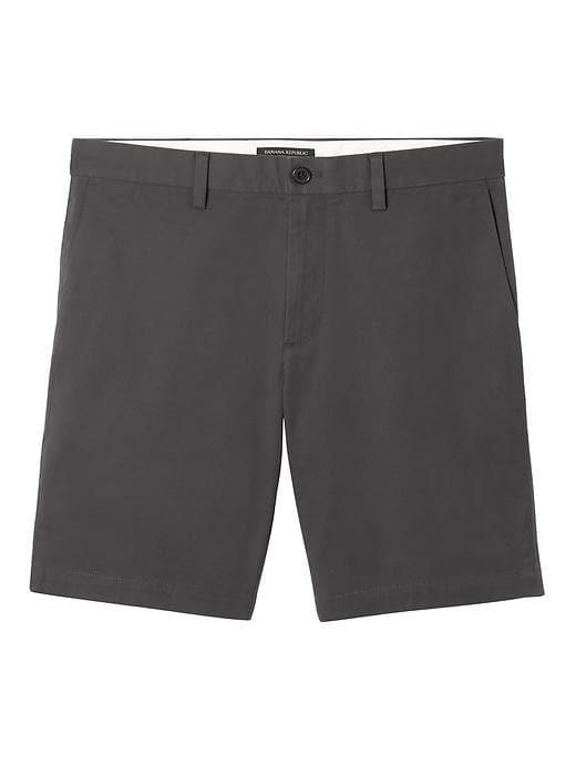 Banana Republic Mens Aiden Slim Stretch Cotton 9 Short - Dark Gray