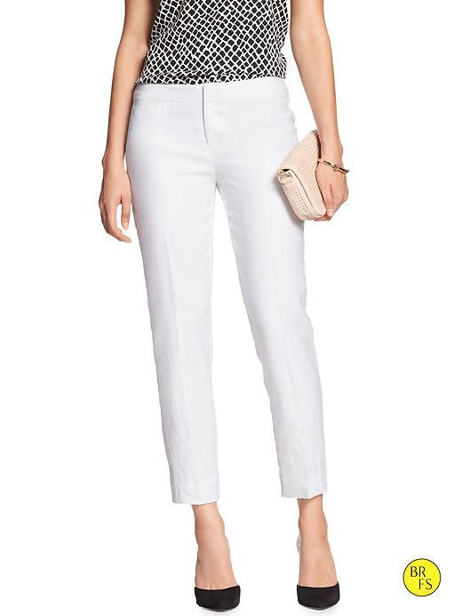 Banana Republic Womens Factory Slim Ankle Linen Pant Size 0 Petite - White