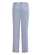 Banana Republic Womens Logan-fit Cropped Stretch Linen-cotton Pant Bright Blue Size 6