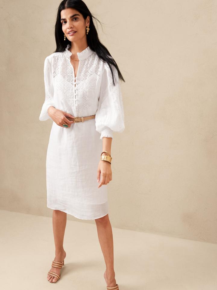 Embroidered Ramie Dress
