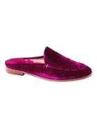 Banana Republic Womens Demi Faux Fur Velvet Loafer Slide Bright Magenta Pink Velvet Size 6