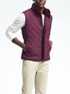 Banana Republic Mens Quilted Puffer Vest - Burgundy