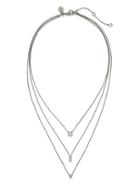 Banana Republic Mixed Shapes Built In Necklace - Silver