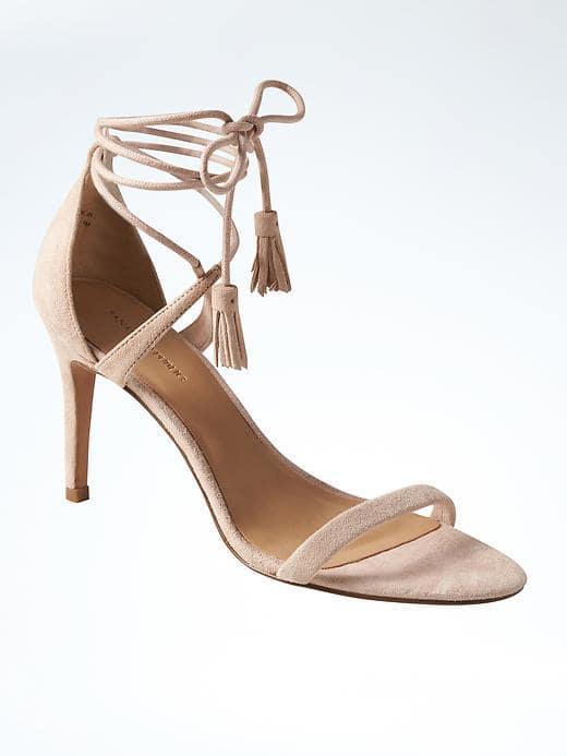 Banana Republic Womens Ankle Wrap Bare High Heel Sandal - Pink Champagne