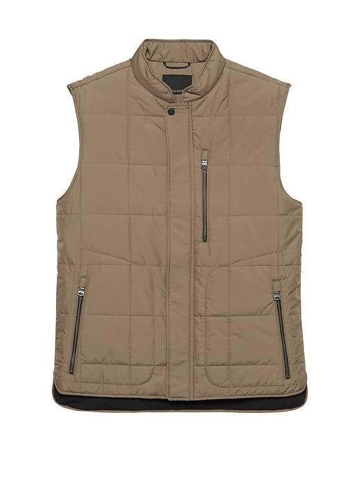 Banana Republic Mens Water-resistant Quilted Vest Light Khaki Size L