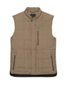Banana Republic Mens Water-resistant Quilted Vest Light Khaki Size L