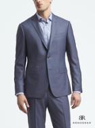 Banana Republic Mens Slim Monogram Bright Blue Wool Suit Jacket - Cascade Blue