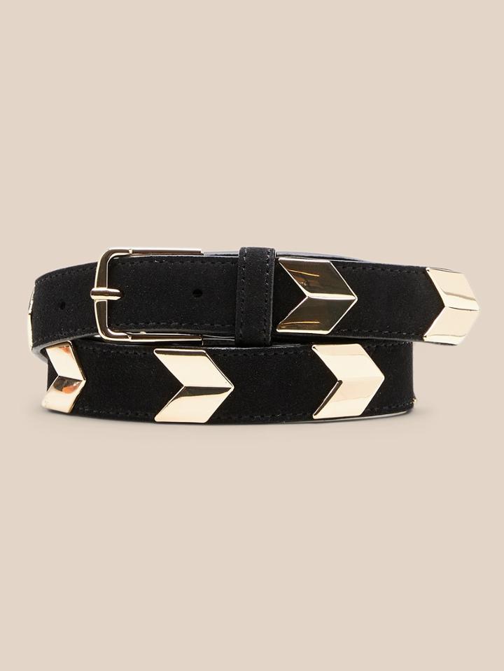 Metal Arrow Suede Belt