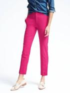 Banana Republic Womens Ryan Fit Pink Lightweight Wool Slim Straight Pant - Hot Pink