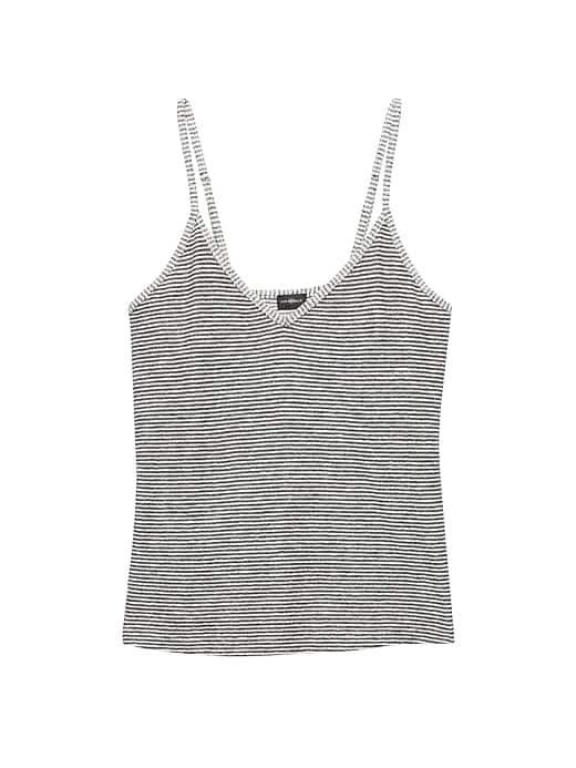Banana Republic Mens Cosabella   Moonlight Camisole Black & White Mini Stripe Size L