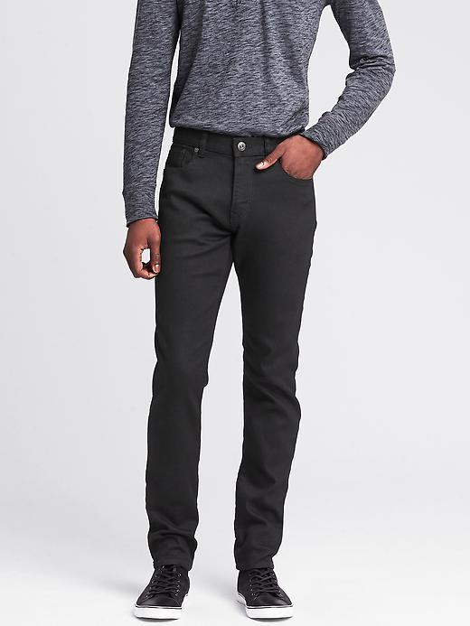 Banana Republic Black Slim Traveler Jean Size 32w 36l Tall - Black Wash