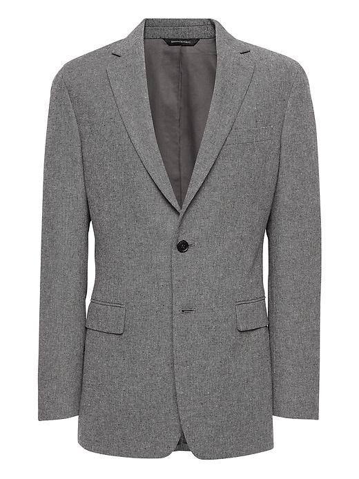 Banana Republic Mens Slim Brushed Oxford Italian Cotton Blend Blazer Dark Charcoal Size 32