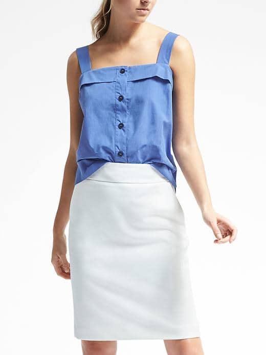 Banana Republic Womens Bow Back Top - Blue Train