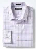 Banana Republic Mens Camden Fit Non Iron Stretch Grid Shirt - Pink
