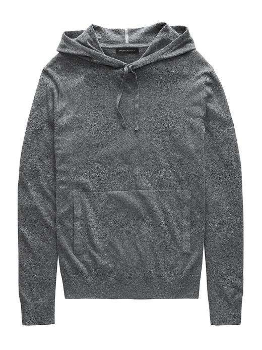 Banana Republic Mens Silk-linen Sweater Hoodie Rock Gray Size M