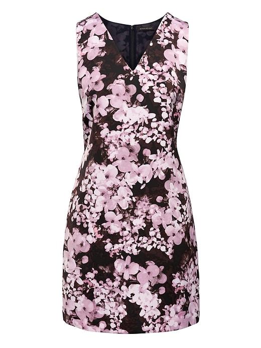 Banana Republic Womens Petite Floral Shift Dress Pink Multi Size 8