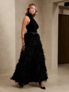 Luna Ostrich Feather Maxi Skirt