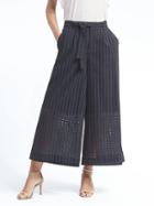 Banana Republic Womens Cotton Eyelet Culotte Pant - Navy