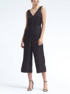 Banana Republic Womens V Neck Crop Jumpsuit - Navy