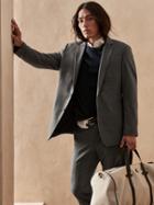 Slim Sharkskin Suit Jacket