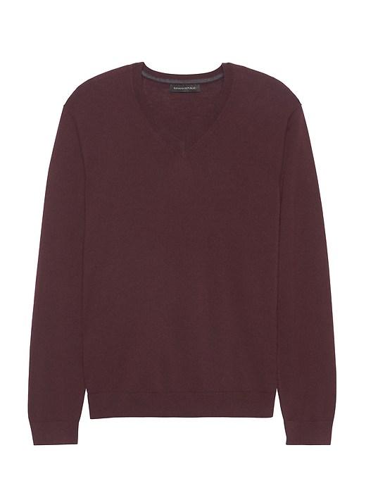 Banana Republic Mens Extra-fine Italian Merino Wool V-neck Sweater Wine Size M