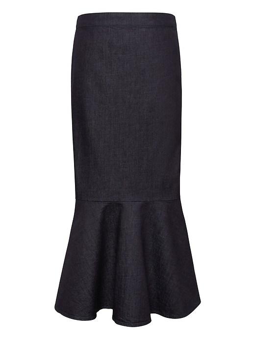 Banana Republic Womens Petite Denim Trumpet Skirt Dark Denim Size 2