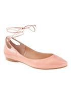 Banana Republic Womens Almond Toe Lace Up Flat - Ballet Slipper Patent Leather