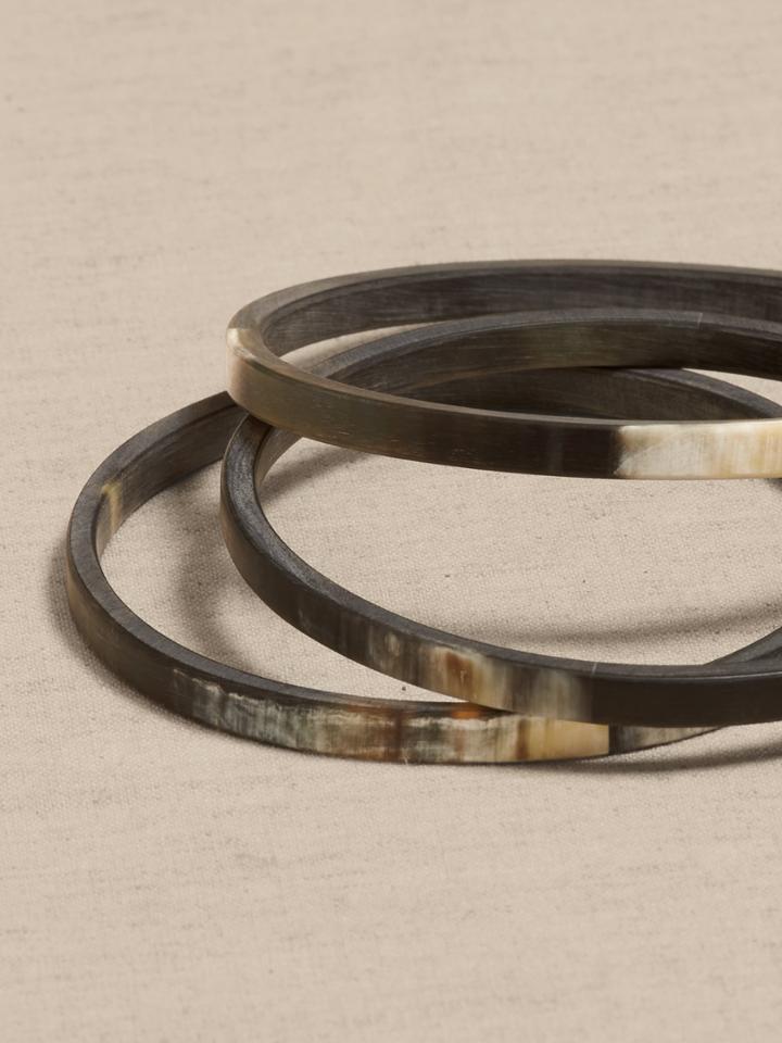 Horn Thin Bangle Set | Aureus + Argent