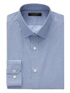 Banana Republic Mens Camden Standard-fit Non-iron Print Shirt Allports Blue Size S