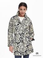 Banana Republic Womens Monogram Emoidered Denim Coat Size L - Indigo