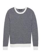 Banana Republic Mens Br X Kevin Love   Cashmere Textured Crew-neck Sweater Navy Blue Size S