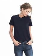 Banana Republic Womens Short-sleeve Bow Back Top Navy Size M