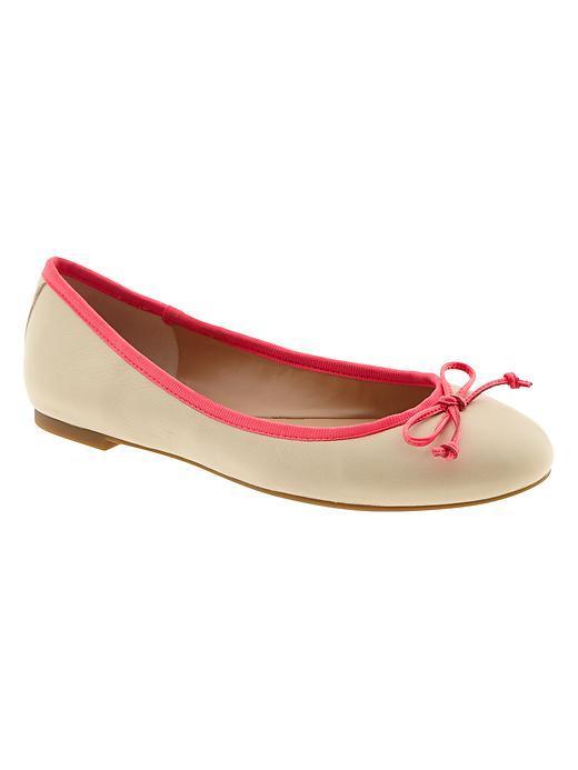 Banana Republic Ashley Bow Ballet Flat - Cream/pink