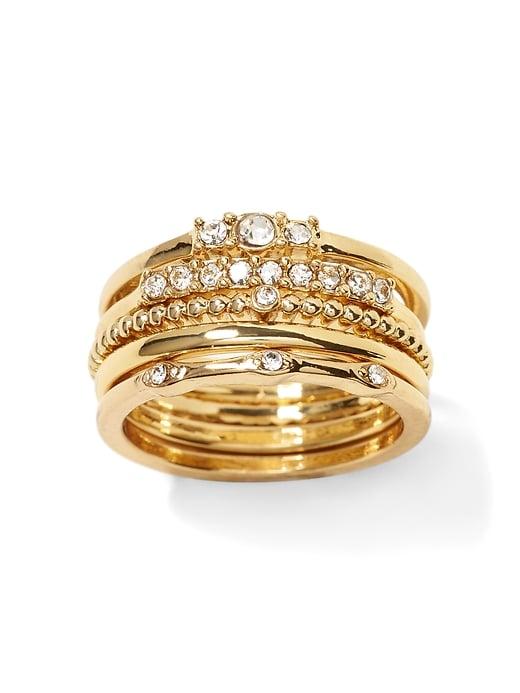 Banana Republic Womens Stone Stack Ring Gold Size 6